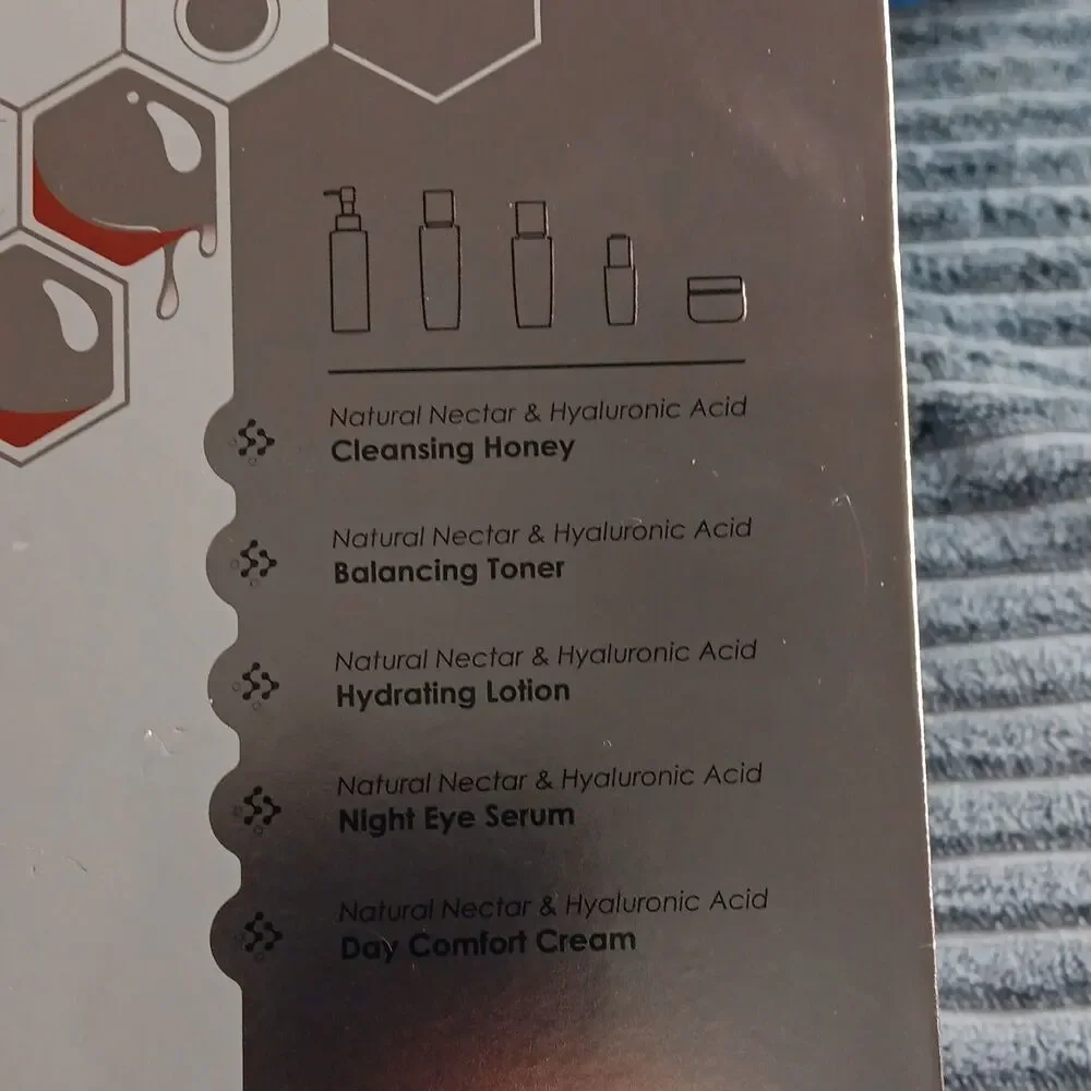 BZ Natural Nectar & Hyaluronic Acid Hydrating Face/Eye Set Cleanser Toner